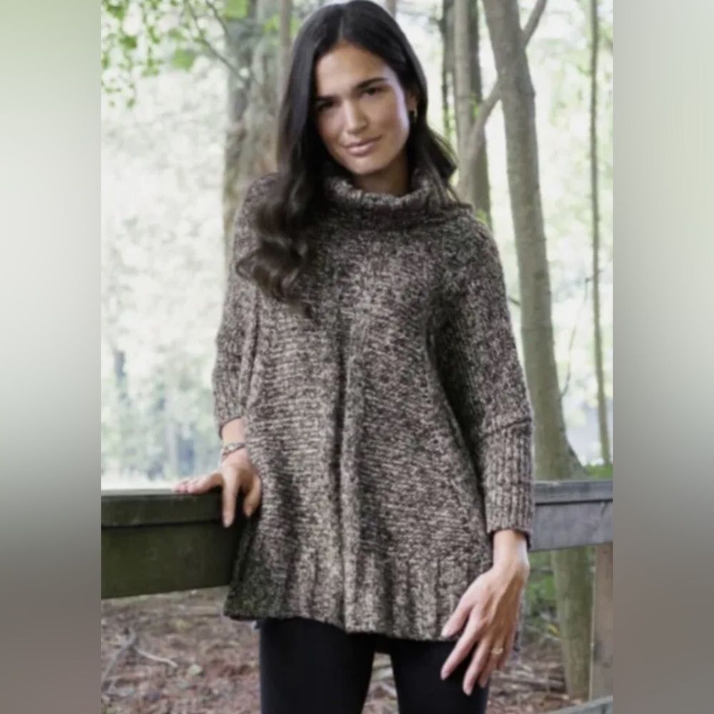 Matilda Jane chunky knit oversized marled cowl neck sweater size XS/S